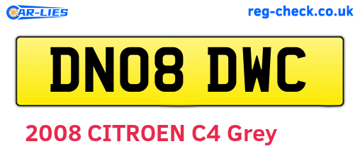 DN08DWC are the vehicle registration plates.