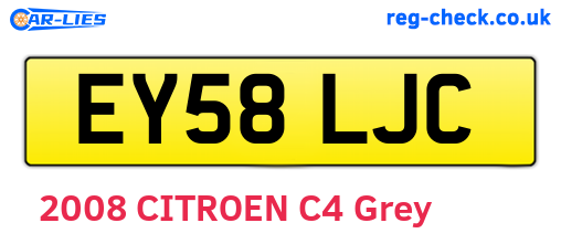 EY58LJC are the vehicle registration plates.