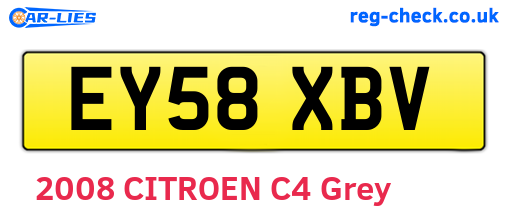 EY58XBV are the vehicle registration plates.