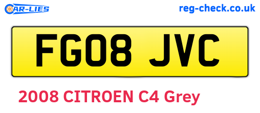 FG08JVC are the vehicle registration plates.