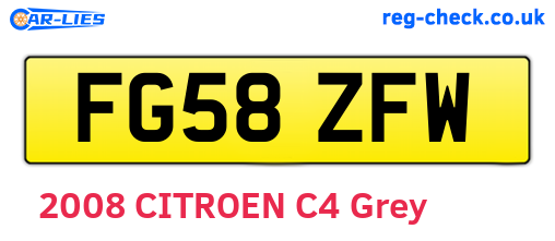 FG58ZFW are the vehicle registration plates.