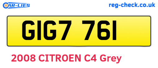 GIG7761 are the vehicle registration plates.