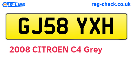 GJ58YXH are the vehicle registration plates.