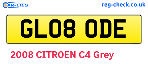 GL08ODE are the vehicle registration plates.