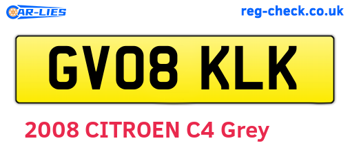 GV08KLK are the vehicle registration plates.