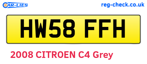 HW58FFH are the vehicle registration plates.