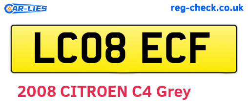 LC08ECF are the vehicle registration plates.