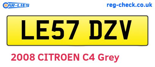 LE57DZV are the vehicle registration plates.