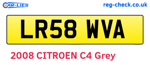 LR58WVA are the vehicle registration plates.