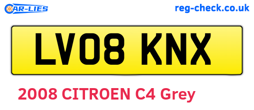 LV08KNX are the vehicle registration plates.