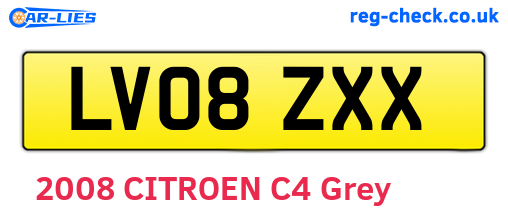 LV08ZXX are the vehicle registration plates.