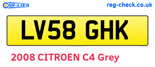 LV58GHK are the vehicle registration plates.