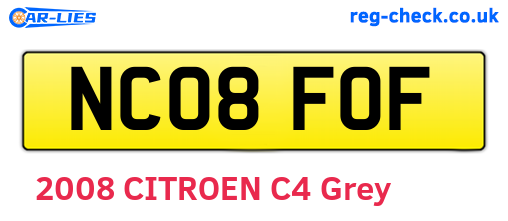 NC08FOF are the vehicle registration plates.