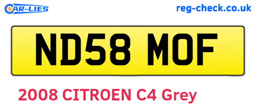 ND58MOF are the vehicle registration plates.