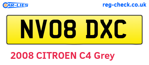NV08DXC are the vehicle registration plates.