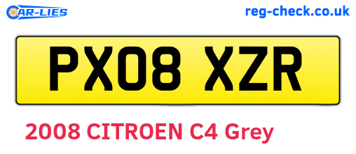 PX08XZR are the vehicle registration plates.