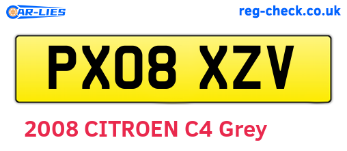 PX08XZV are the vehicle registration plates.