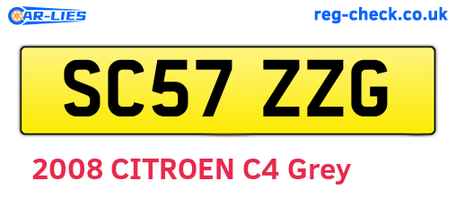 SC57ZZG are the vehicle registration plates.
