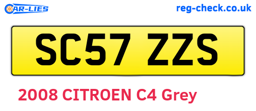 SC57ZZS are the vehicle registration plates.