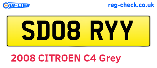 SD08RYY are the vehicle registration plates.