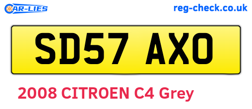 SD57AXO are the vehicle registration plates.