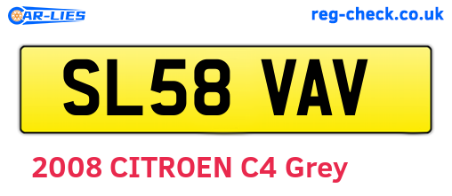 SL58VAV are the vehicle registration plates.