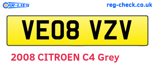 VE08VZV are the vehicle registration plates.