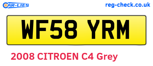 WF58YRM are the vehicle registration plates.