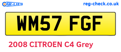WM57FGF are the vehicle registration plates.