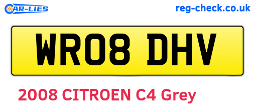 WR08DHV are the vehicle registration plates.