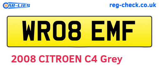 WR08EMF are the vehicle registration plates.