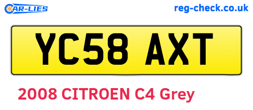 YC58AXT are the vehicle registration plates.