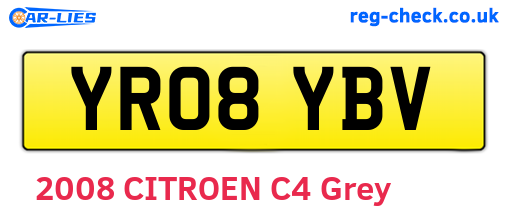 YR08YBV are the vehicle registration plates.