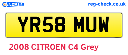 YR58MUW are the vehicle registration plates.