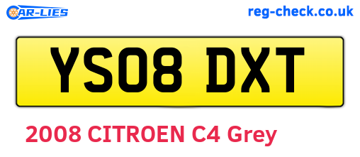 YS08DXT are the vehicle registration plates.
