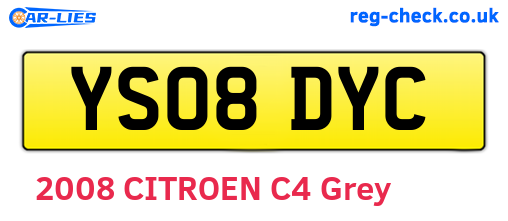 YS08DYC are the vehicle registration plates.