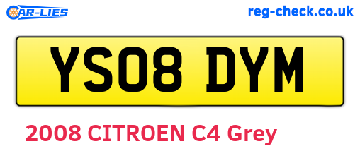 YS08DYM are the vehicle registration plates.