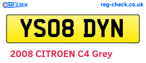 YS08DYN are the vehicle registration plates.
