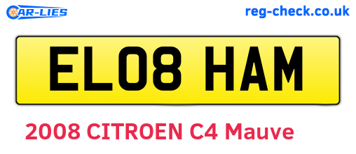EL08HAM are the vehicle registration plates.