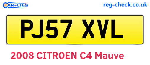 PJ57XVL are the vehicle registration plates.