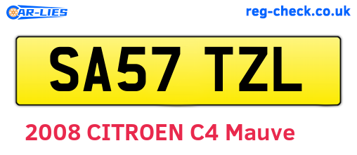 SA57TZL are the vehicle registration plates.