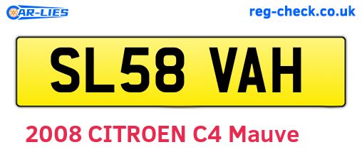 SL58VAH are the vehicle registration plates.