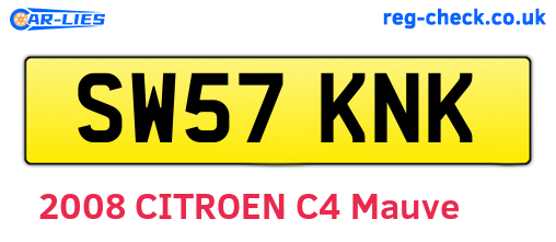 SW57KNK are the vehicle registration plates.