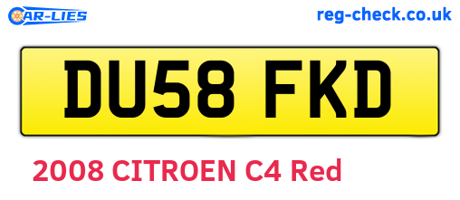 DU58FKD are the vehicle registration plates.