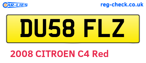 DU58FLZ are the vehicle registration plates.