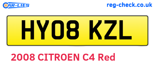 HY08KZL are the vehicle registration plates.