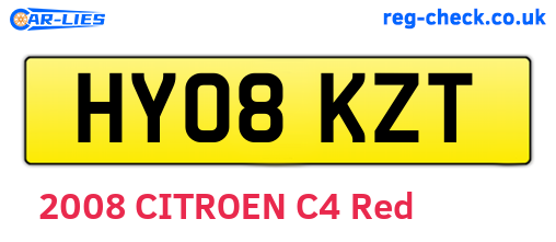 HY08KZT are the vehicle registration plates.
