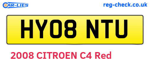 HY08NTU are the vehicle registration plates.