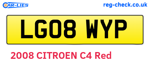 LG08WYP are the vehicle registration plates.