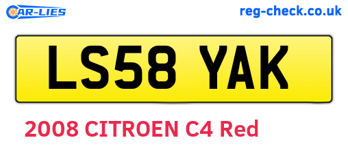 LS58YAK are the vehicle registration plates.